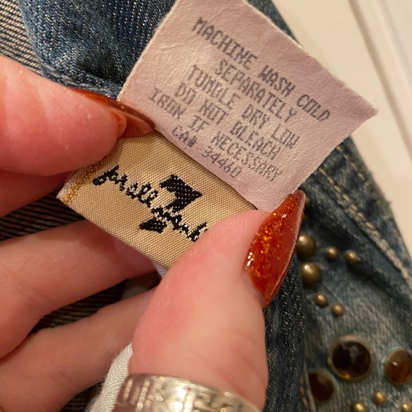 7 For All Mankind Great China Wall USA MADE Rhinestone Studded Bootcut Jeans-30 - Picture 7 of 8